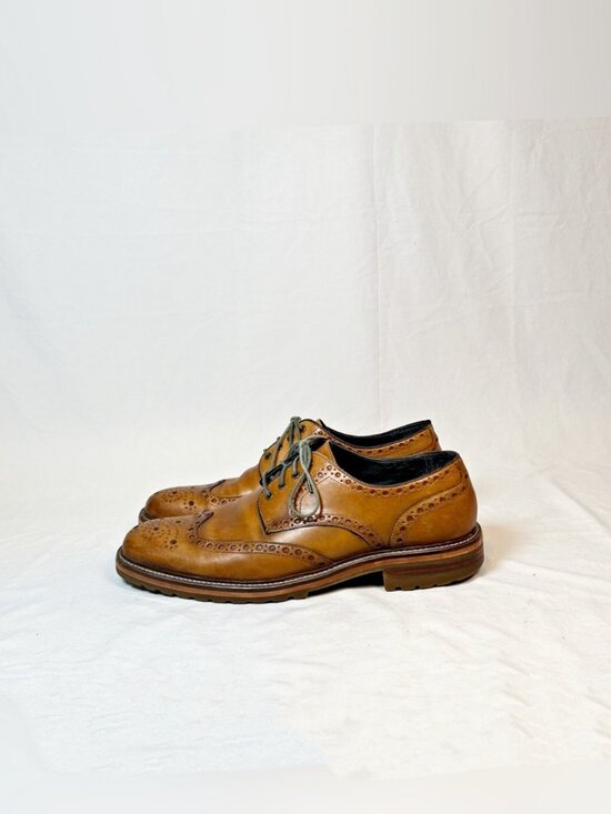 Johnston & Murphy 1850 Brown Leather Karnes Wingtip Brogues Dress Shoes~10.5~